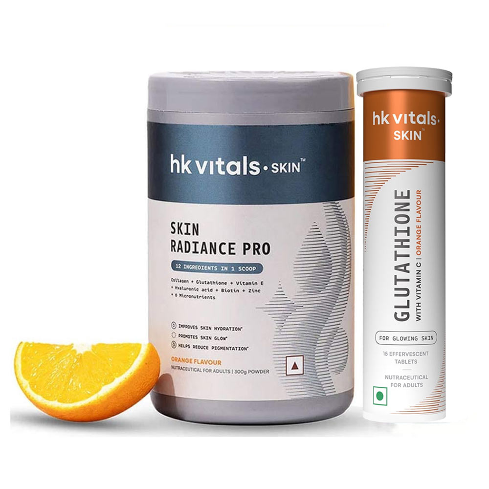 HealthKart HK Vitals Skin Radiance Pro 300g & Glutathione Effervescent 15 Tabs Orange Combo-image-20