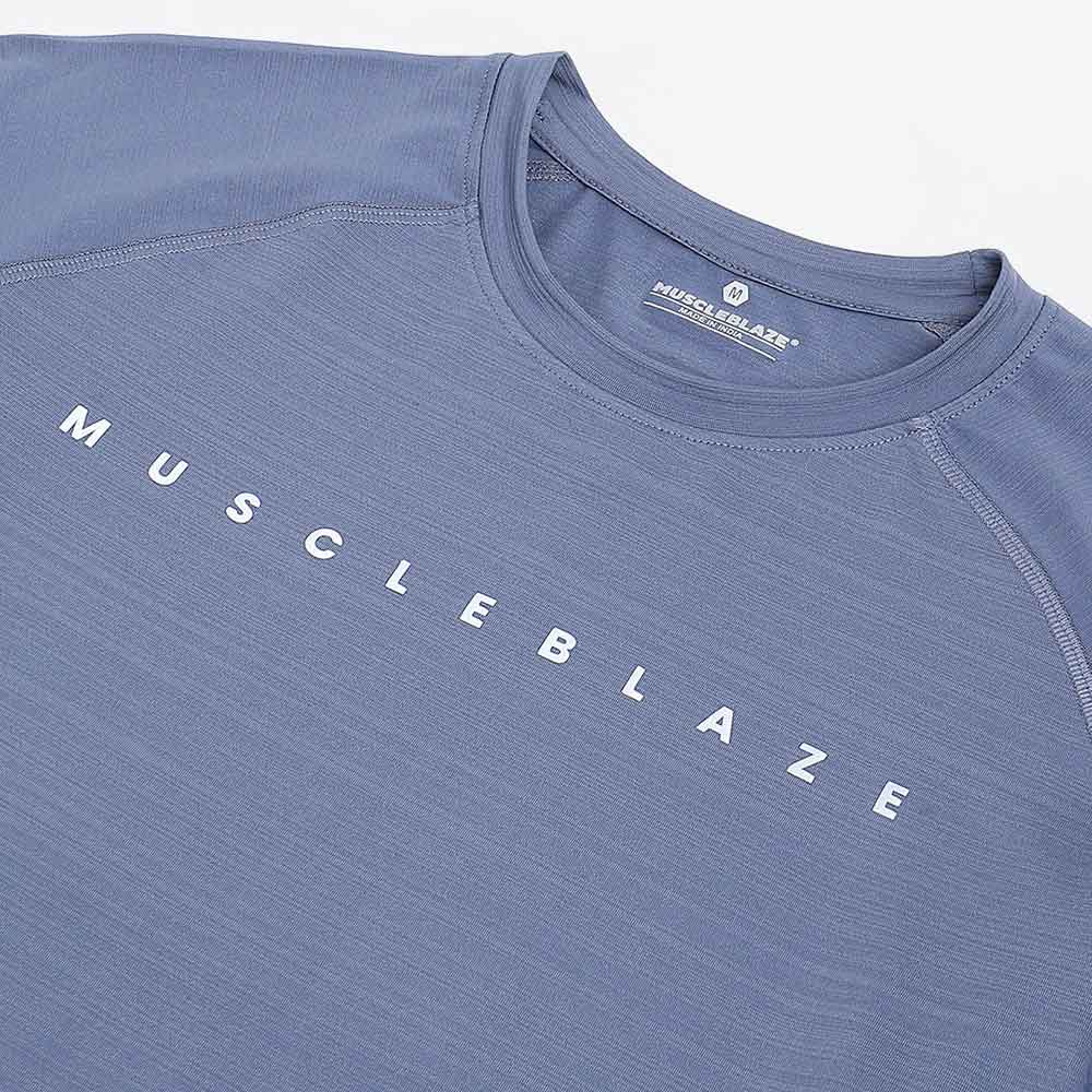 8 - MuscleBlaze Active Tee Half Sleeve,  Medium  Nardo Grey