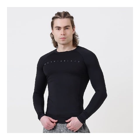 2 - MuscleBlaze Compression Muscle Tee Full Sleeve,  Medium  Midnight Black 