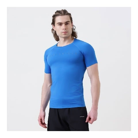 1 - MuscleBlaze Compression Muscle Tee Half Sleeve,  Small  Superman Blue 