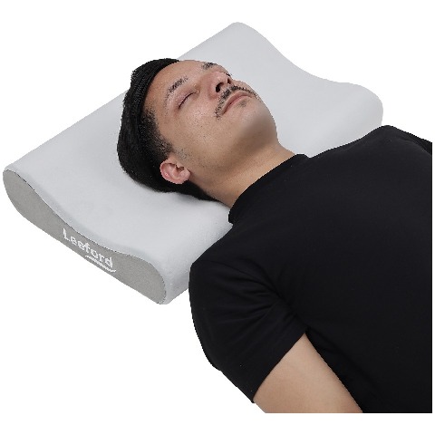 1 - Leeford Contoured Cervical Pillow for Neck and Shoulder Support, Universal Grey