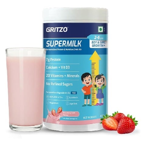 Supermilk Gritzo Growth+ for Boy/Girl 2 to 6 years,  400 g  Strawberry 