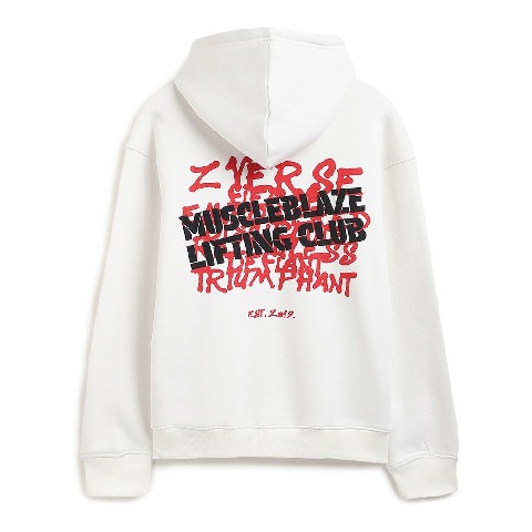 2 - MuscleBlaze Z-League Hoodie, Medium White