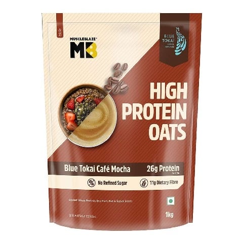 2 - MuscleBlaze High Protein Oats, 1 kg Blue Tokai Cafe Mocha