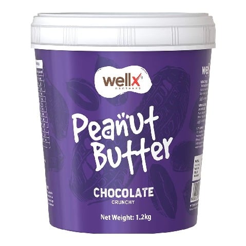 1 - WellX Peanut Butter,  1.2 kg  Chocolate Crunchy 