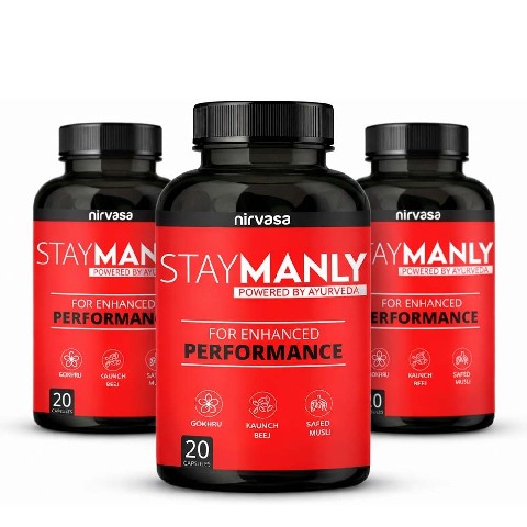 1 - Nirvasa StayManly,  20 capsules  Unflavoured (Pack of 3) 