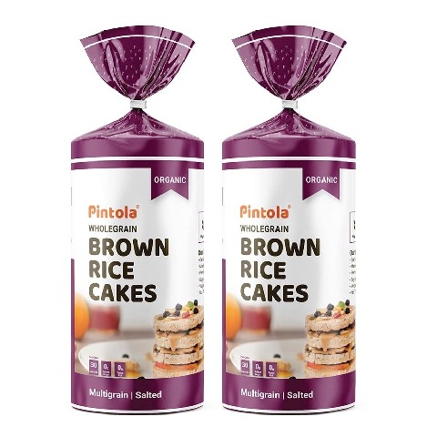 1 - Pintola Wholegrain Brown Rice Cakes,  Multigrain Salted (Pack of 2)  130 g 
