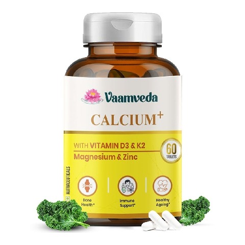 Vaamveda Calcium+ with Vitamin D3 & K2,  60 tablet(s)  Unflavoured 