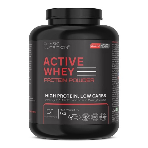 1 - Physic Nutrition Active Whey Protein Powder, 4.4 lb Mango