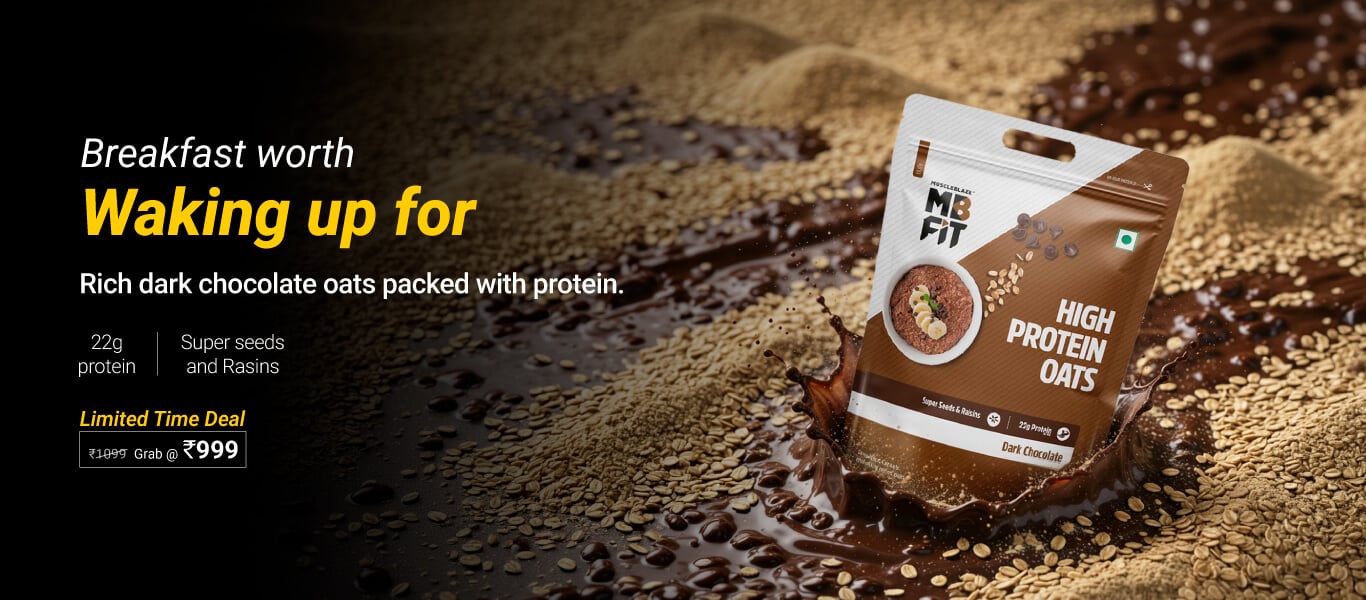 Limited Time Deal: MuscleBlaze High Protein Oats 2 kg Dark Chocolate @ 999