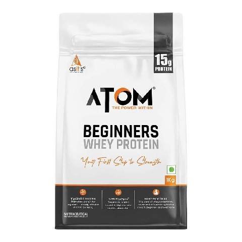 1 - AS-IT-IS Nutrition ATOM Beginners Whey Protein, 2.2 lb Kesar Kulfi