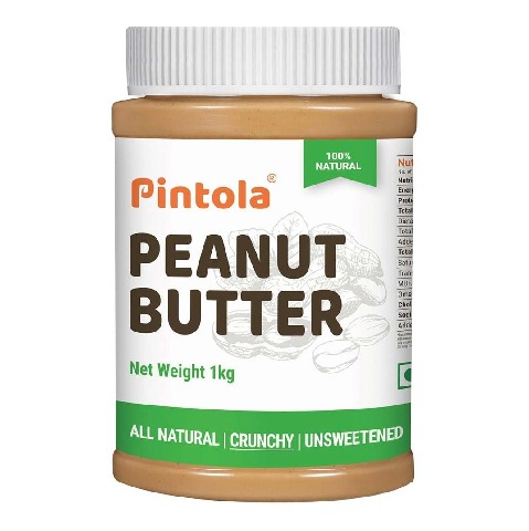 1 - Pintola All Natural Peanut Butter,  1 kg  Crunchy 