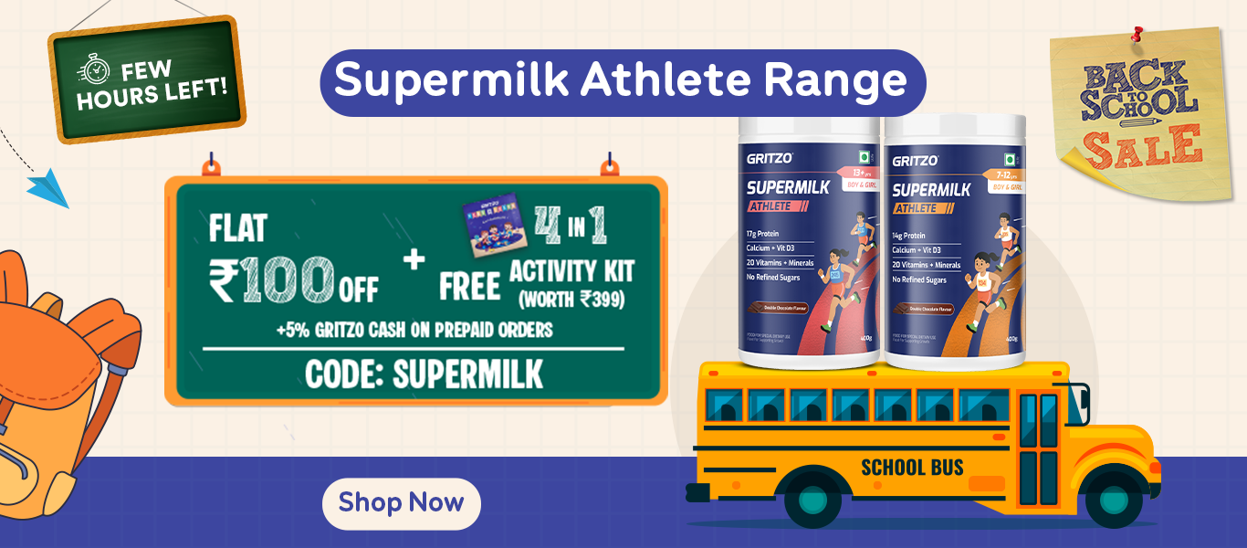 Few Hours Left: Supermilk Athlete Range - Flat Rs. 100 Off + Free 4 in 1 Activity Kit worth Rs. 399