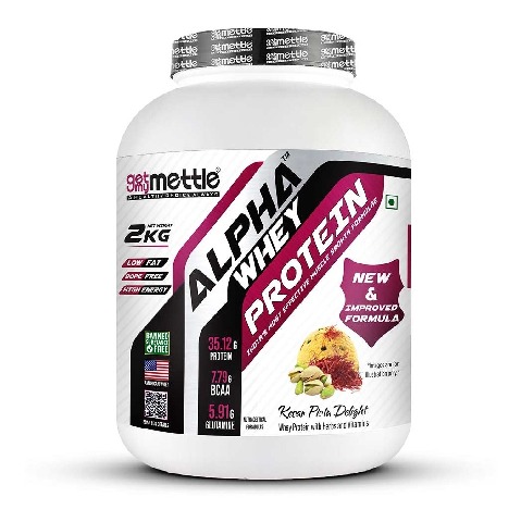 1 - Getmymettle Alpha Whey Protein, 4.4 lb Kesar Pista Delight