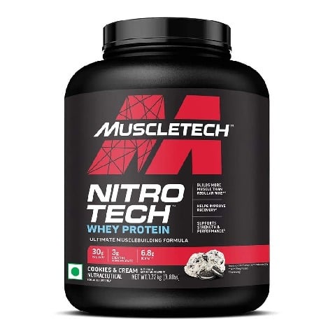 3 - MuscleTech NitroTech Whey Protein,  3.8 lb  Cookie & Cream 