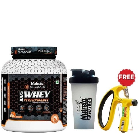 Nutrela Sports Patanjali 100% Whey Performance,  4.4 lb  Malai Kulfi with Shaker 