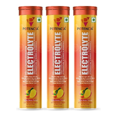 1 - Potencia Electrolyte Effervescent,  15 tablet(s)  Toffee Mango (Pack of 3) 