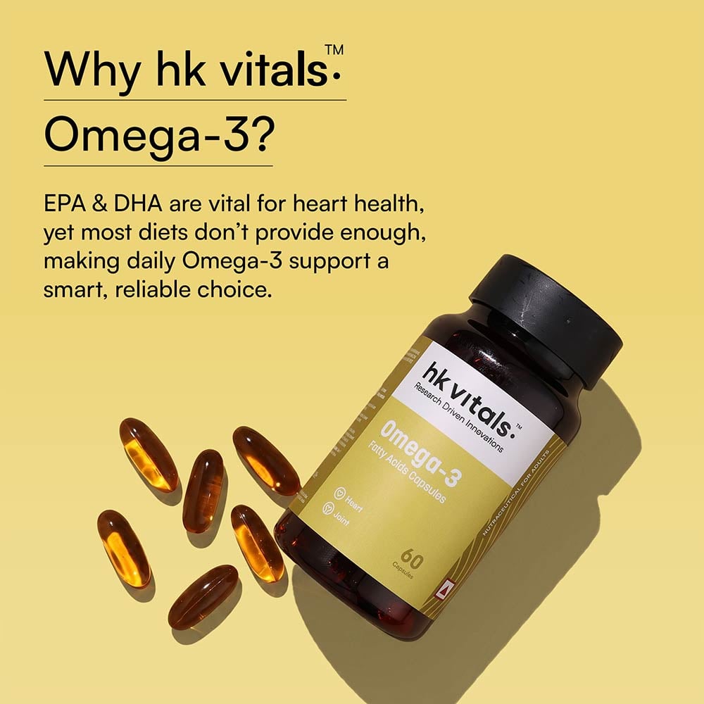 7 - HK Vitals Omega-3 1000mg with 180mg EPA & 120mg DHA,  60 capsules