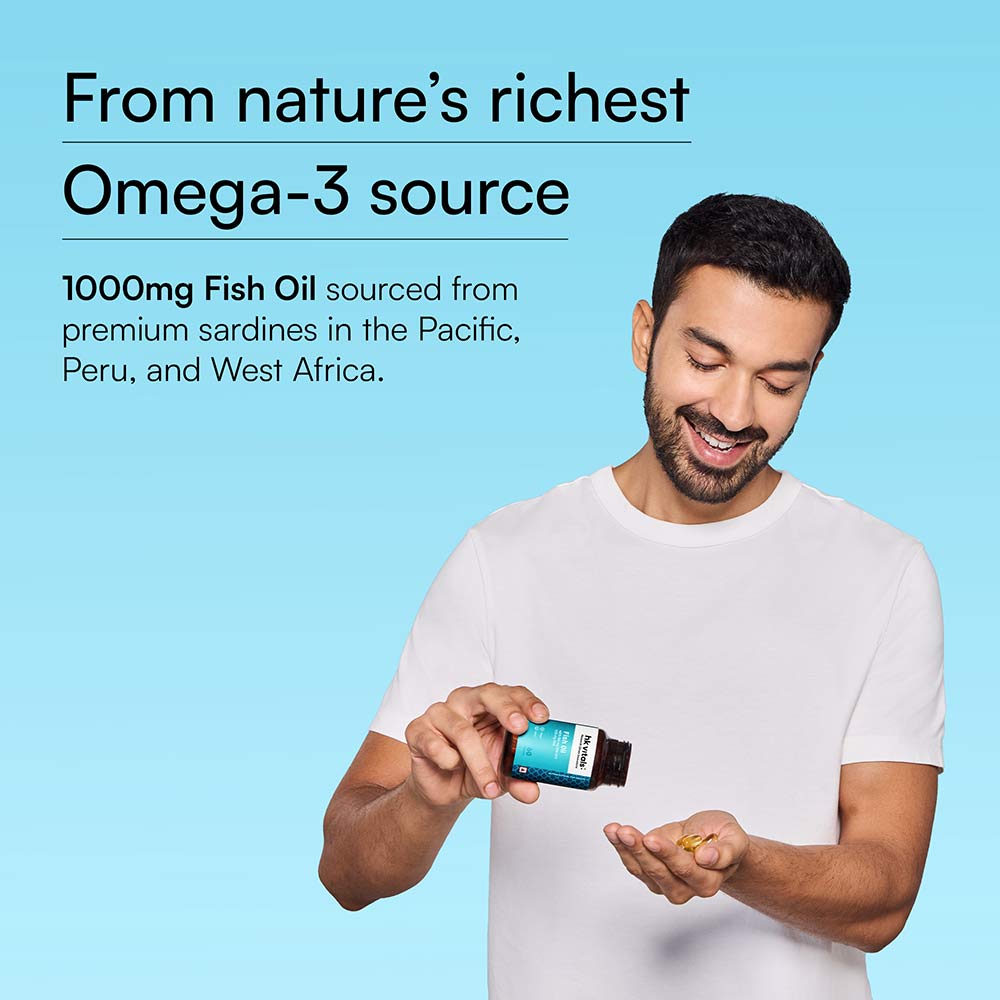 8 - HK Vitals Fish Oil 1000mg with 180mg EPA and 120mg DHA,  60 capsules