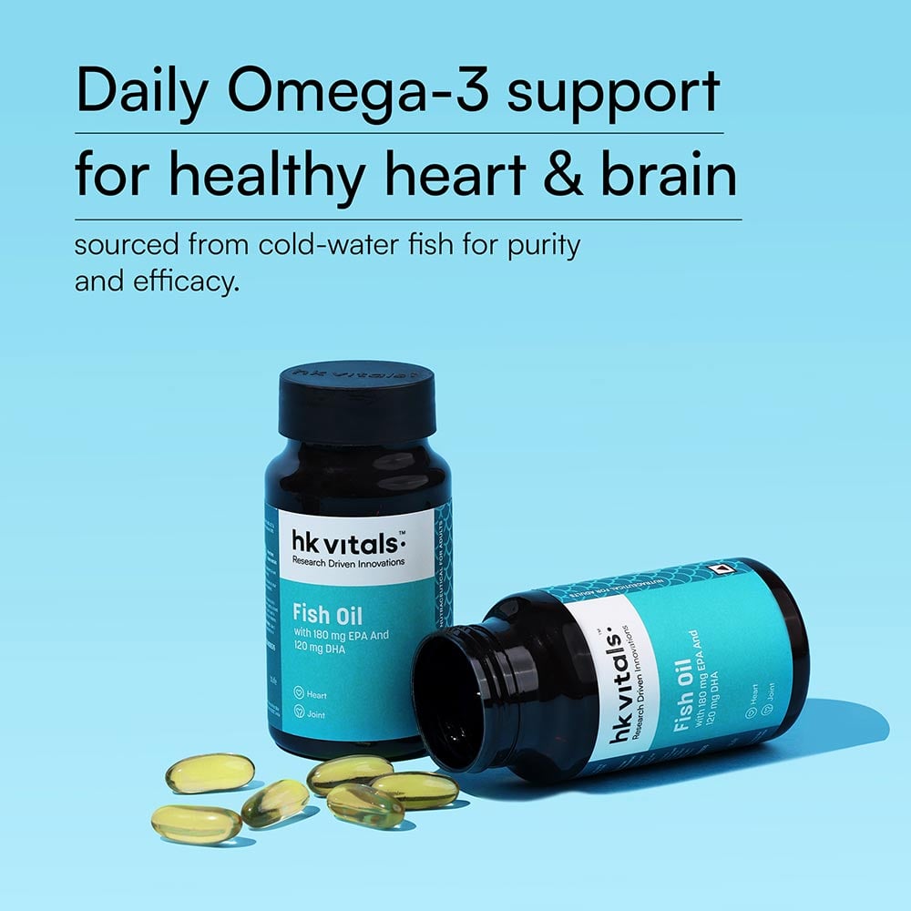 4 - HK Vitals Fish Oil 1000mg with 180mg EPA and 120mg DHA,  30 capsules