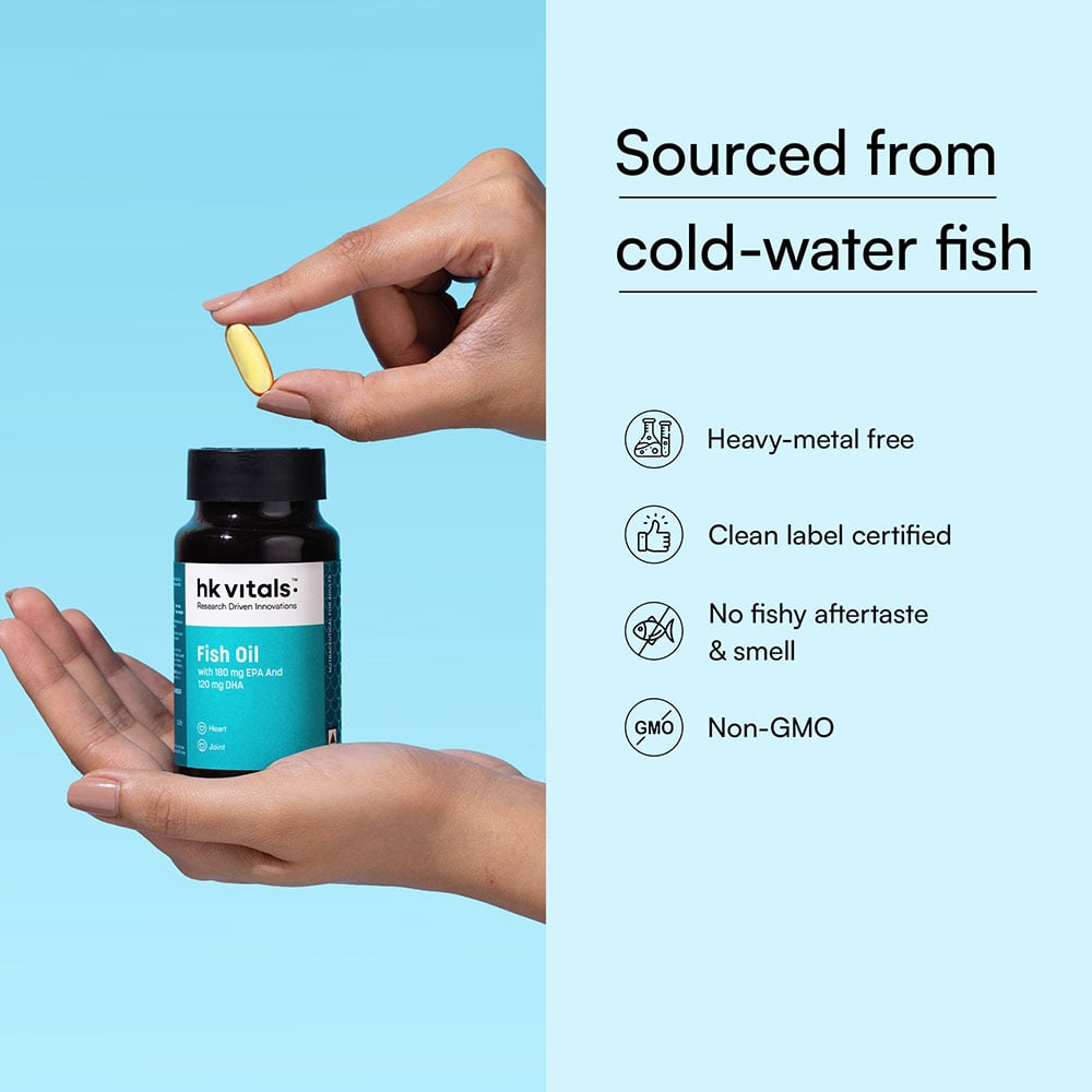 9 - HK Vitals Fish Oil 1000mg with 180mg EPA and 120mg DHA,  30 capsules