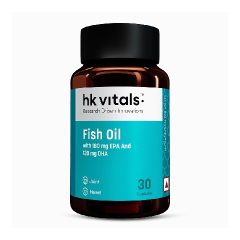 2 - HealthKart HK Vitals Fish Oil 1000mg with 180mg EPA and 120mg DHA,  30 capsules 