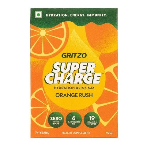 2 - Gritzo Supercharge, Hydration Drink Mix,  15 Piece(s)/Pack  Natural Orange 