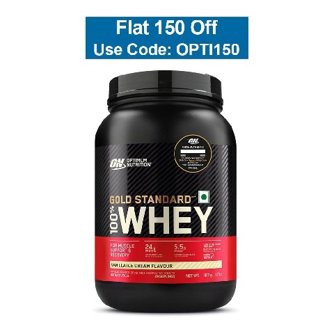 ON (Optimum Nutrition) Gold Standard 100% Whey Protein,  2 lb  Vanilla Ice Cream 