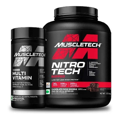 MuscleTech Nitrotech Ripped 4 lb & Platinum Multivitamin 60 Tabs Combo,  2 Piece(s)/Pack  Chocolate Fudge Brownie 