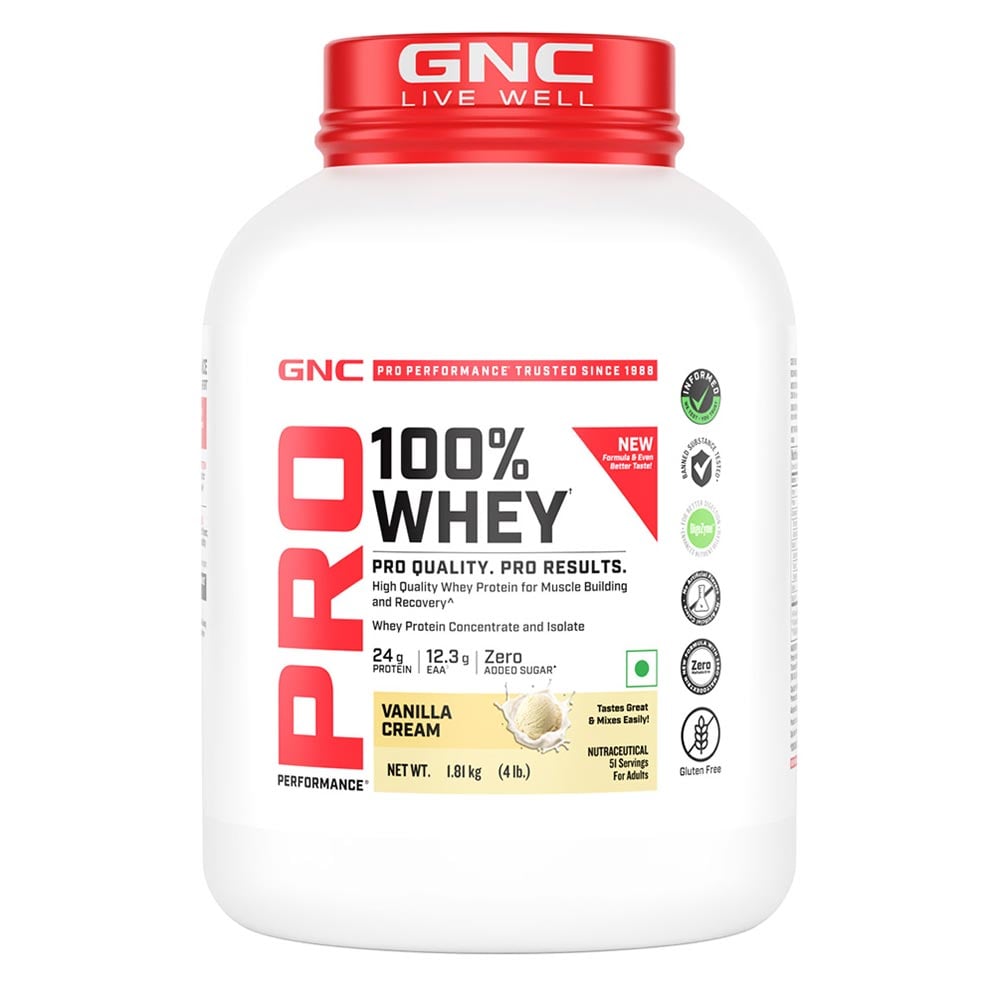 GNC Pro Performance 100% Whey Protein New Formulation, 4 lb Vanilla Cream-picture-42