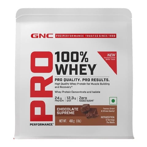 1 - GNC Pro Performance 100% Whey Protein New Formulation, 1 lb Chocolate Supreme