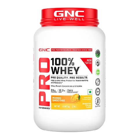 1 - GNC Pro Performance 100% Whey Protein New Formulation, 2 lb Mango Smoothie