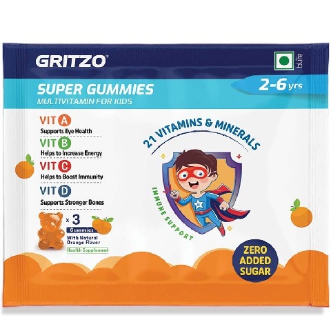 2 - Gritzo Super Gummies Multi Vitamin,  3 Piece(s)/Pack  Orange 