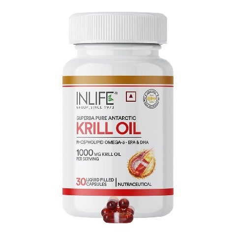 1 - INLIFE Krill Oil Omega 3 (500 mg),  30 capsules 
