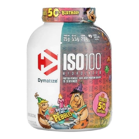 1 - Dymatize ISO100 Whey Protein Isolate, 5 lb Birthday Cake-Pebbles