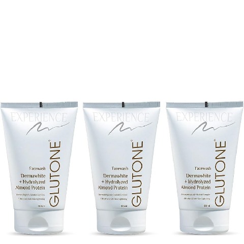 1 - Glutone Dermawhite & Hydrolyzed Almond Protein Face Wash,  100 ml  for Effective & Safe Skin Lightening (Pack of 3) 