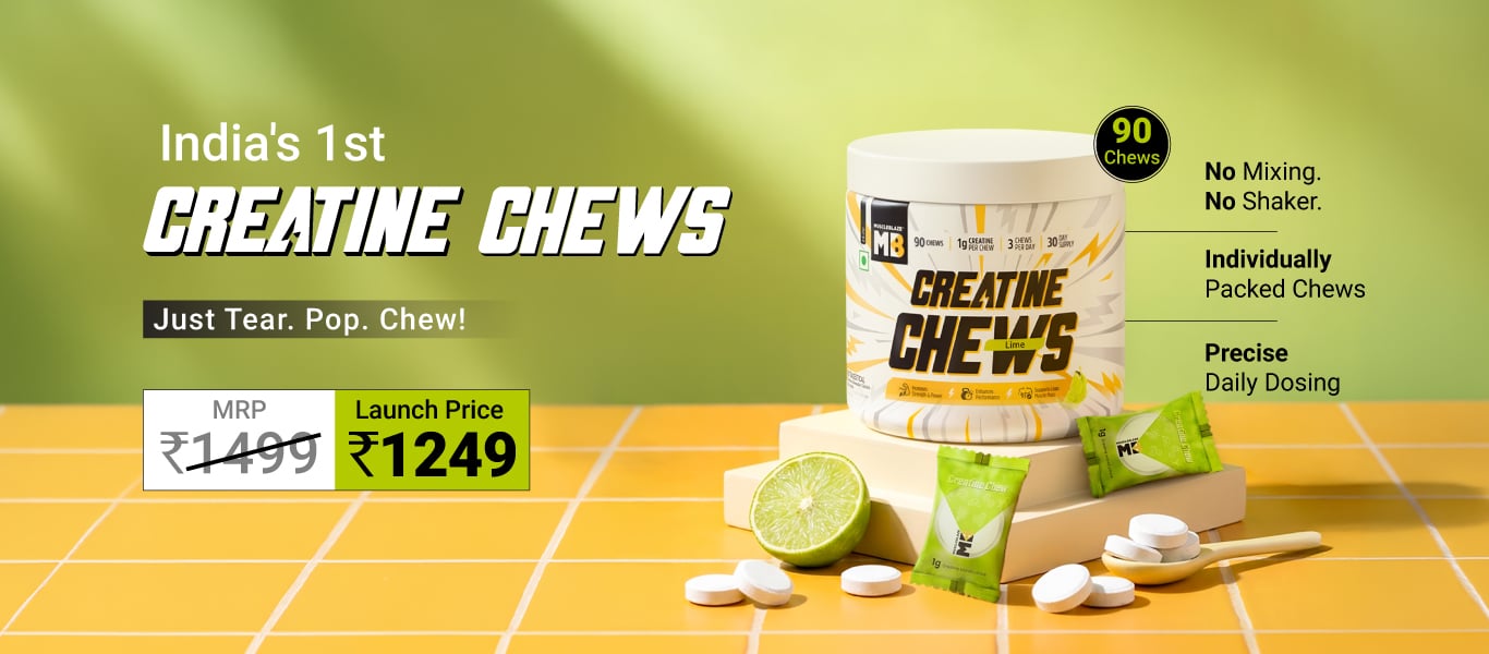 Launch: MuscleBlaze Creatine Chews 90 chewable tablet(s) Lime @ 1249
