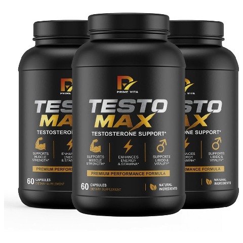 1 - PRIME VITA Testo Max, 60 capsules Unflavoured (Pack of 3)