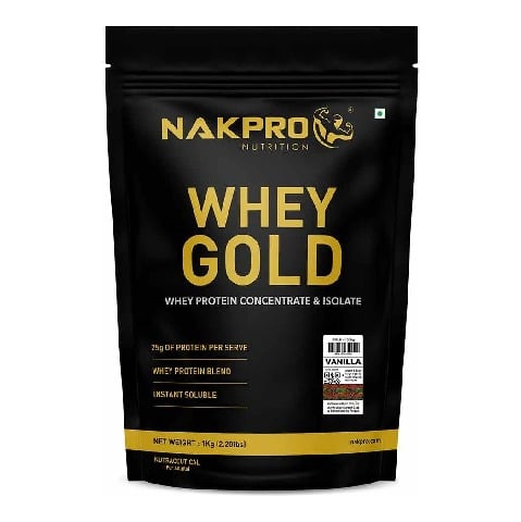 1 - Nakpro Whey Gold Protein Concentrate,  2.2 lb  Vanilla 