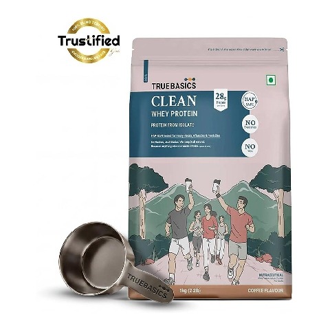 TrueBasics Clean Whey Protein (Isolate), 2.2 lb Coffee