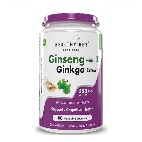 1 - HealthyHey Nutrition Ginseng with Ginkgo Extract, 90 capsules