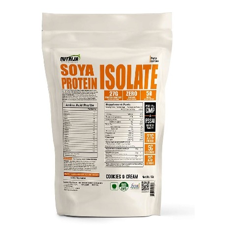 NutriJa Soya Protein Isolate 90%,  1 lb  Cookies & Cream 