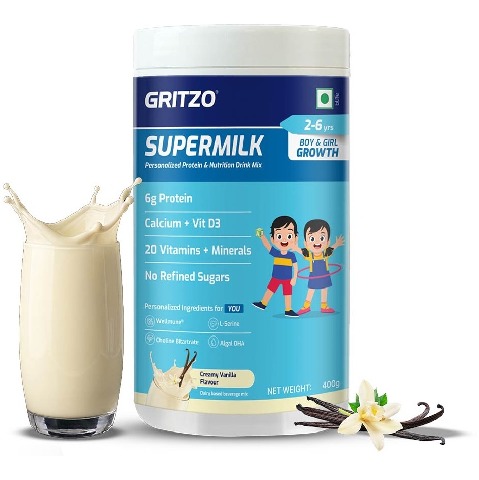 11 - Supermilk Gritzo Growth for Boy/Girl 2-6 Yrs, 400 g Creamy Vanilla