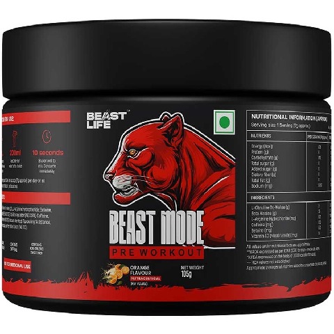 1 - BeastLife Pre-Workout, 0.232 lb Orange