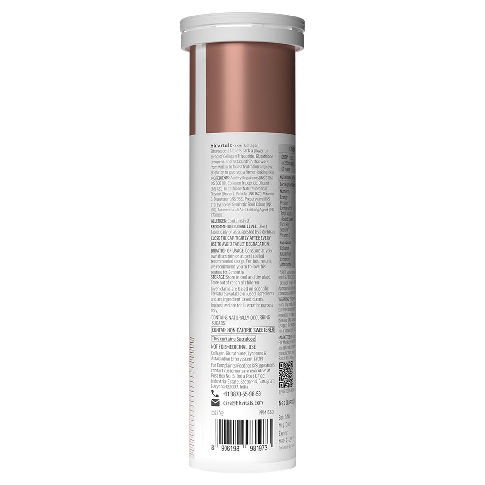 20 - HK Vitals Collagen Effervescent,  Marine Collagen  15 tablet(s)  Orange