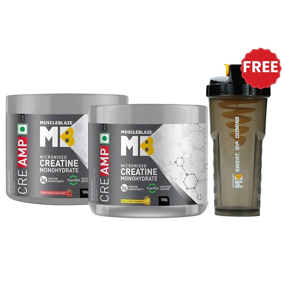 MuscleBlaze Creatine Monohydrate OP Citrus Blast & Watermelon Kool Aid 100g Pack of 2-picture-6