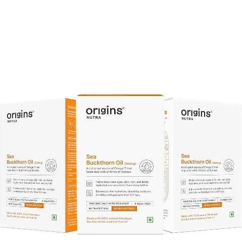 1 - Origins Nutra Sea Buckthorn Oil 500mg (Pack of 3), 28 softgels