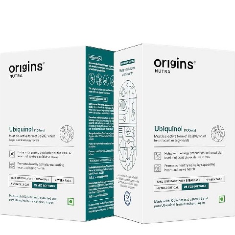 1 - Origins Nutra Ubiquinol (100mg) (Pack of 2), 28 softgels