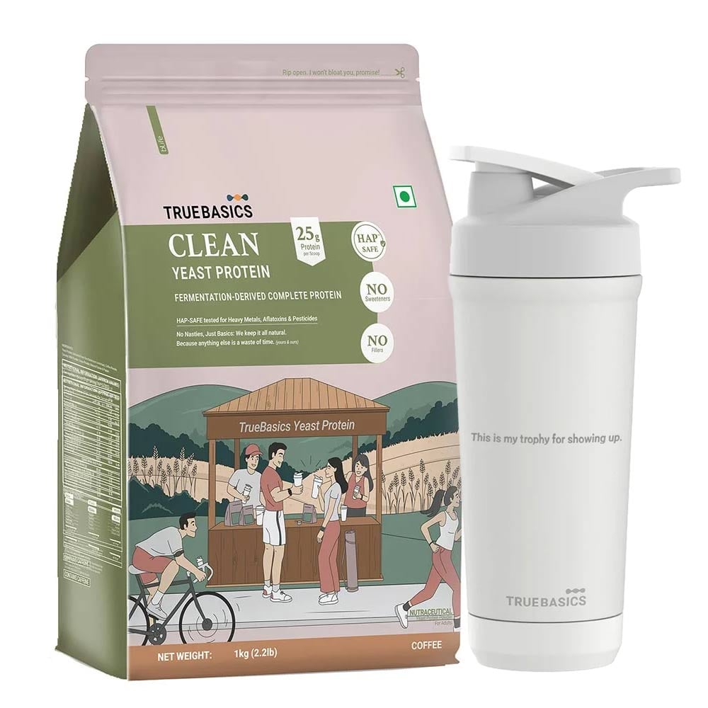 Clean Yeast Protein 1 kg Coffee & Steel Pro Shaker 700 ml Combo