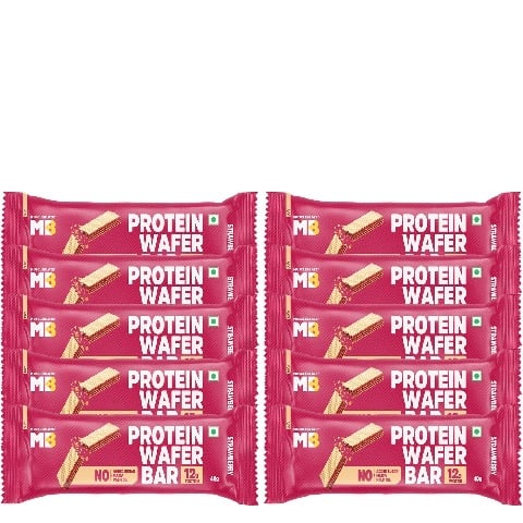 1 - MuscleBlaze Protein Wafer, 10 bar(s) Strawberry
